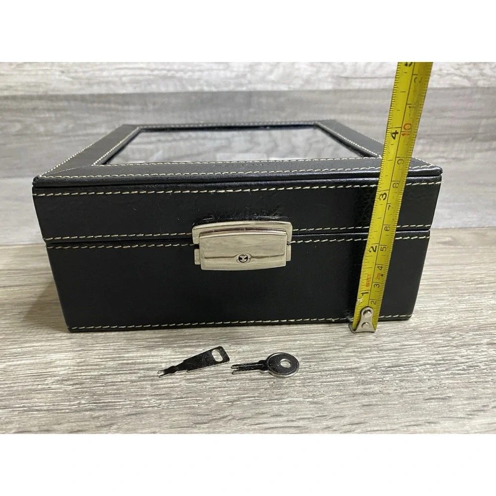 Fossil Watch Display Case Jewelry Box Organizer Storage Container Holder Black